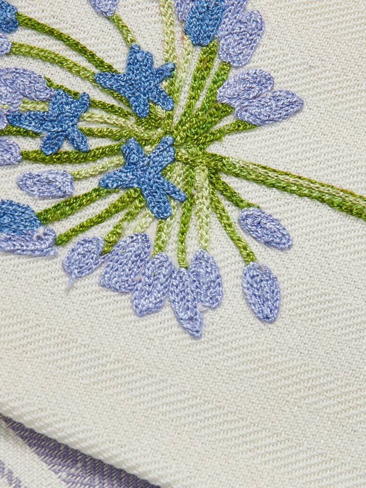 BLUE FLOWER - TWO STRAWBERRIES EMBROIDERED KITCHEN TOWEL for wholesale by BUSATTI