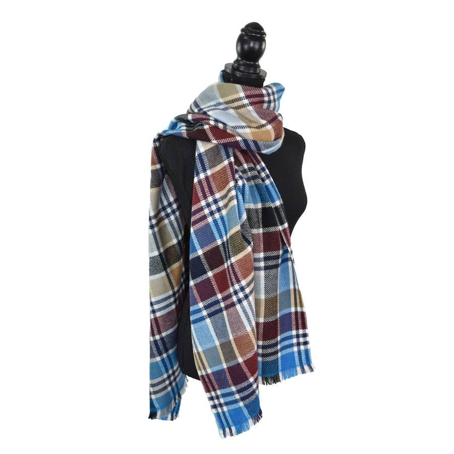Dupatta Designs - Wholesale Scarf - Women's - Oakleigh Narrow Plaid Scarf 10PK3