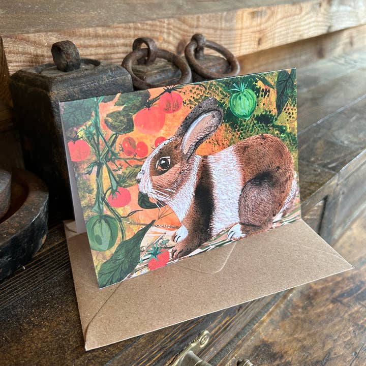 A6 Tomato Patch blank greeting card for wholesale by Clare O’Neill Artworks