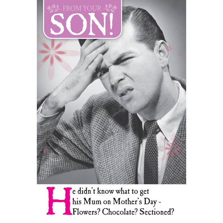 On The Ceiling Mum From Son Mother's Day Card for Her for wholesale by EMOTIONAL RESCUE