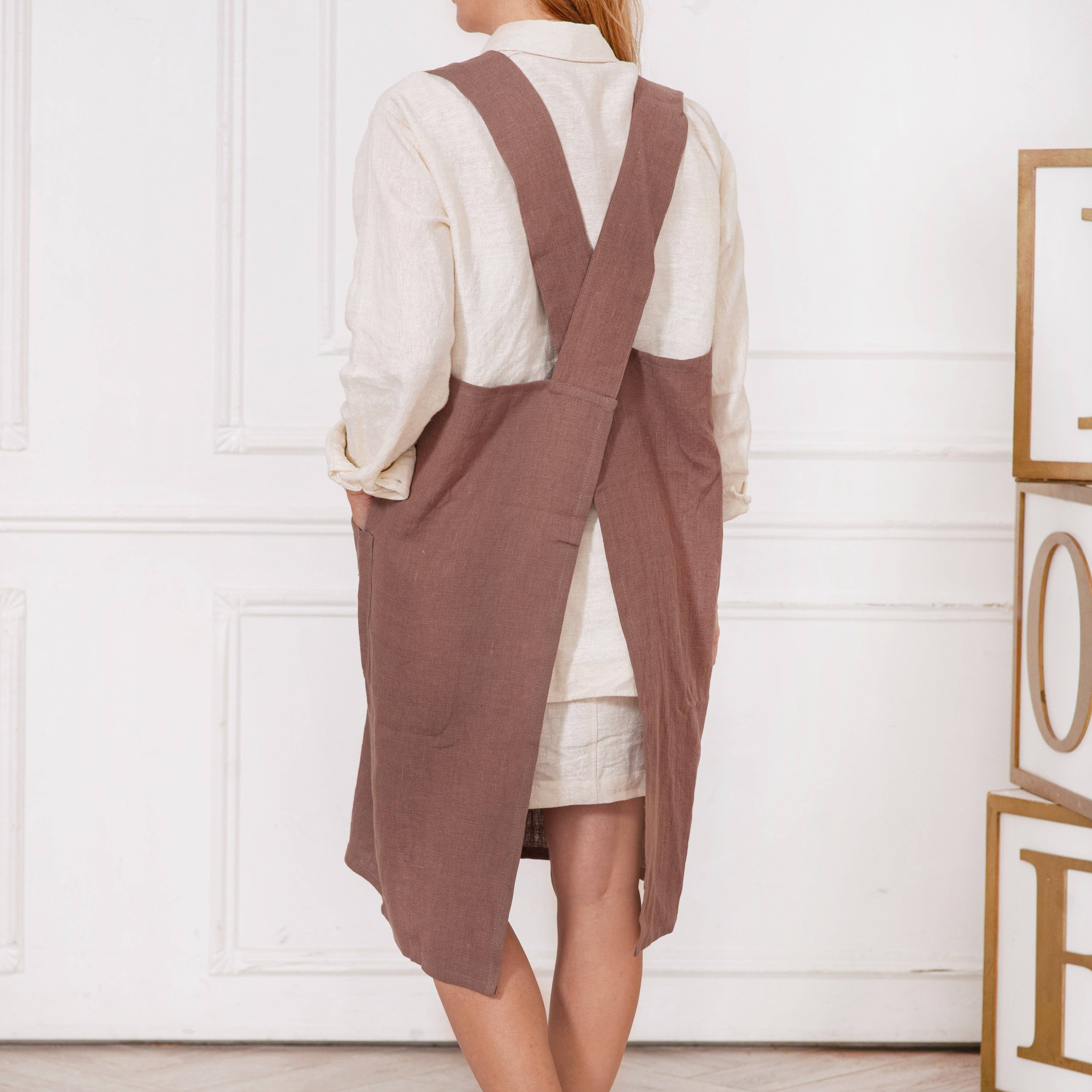 LinenQ – wholesale Apron – Linen japanese apron in various colors2