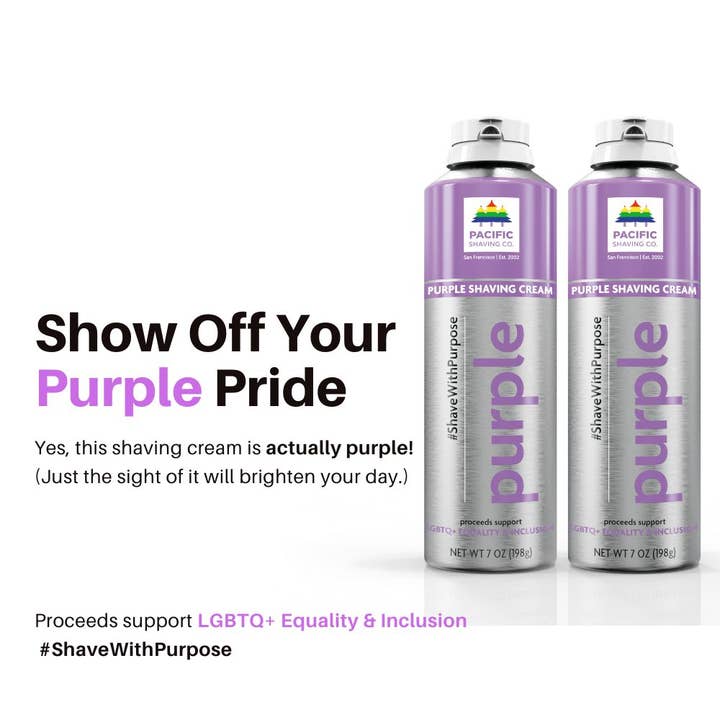 LILA RASIERCREME | LGBTQ+ GLEICHBERECHTIGUNG & INKLUSION für den Großhandel von Pacific Shaving Company