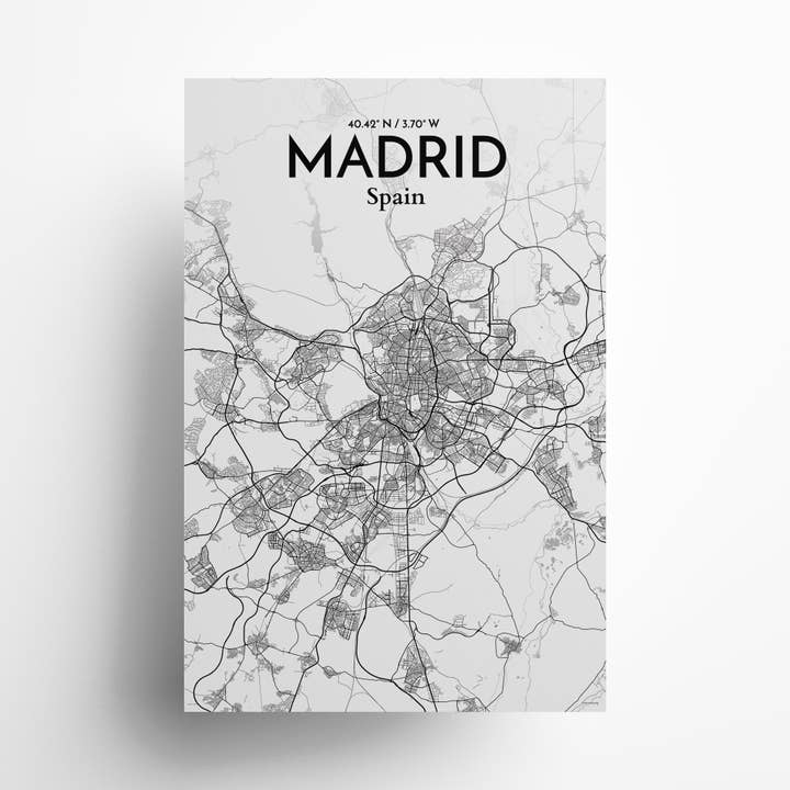 Affiche Carte de la ville de Madrid pour la vente par OurPoster.com