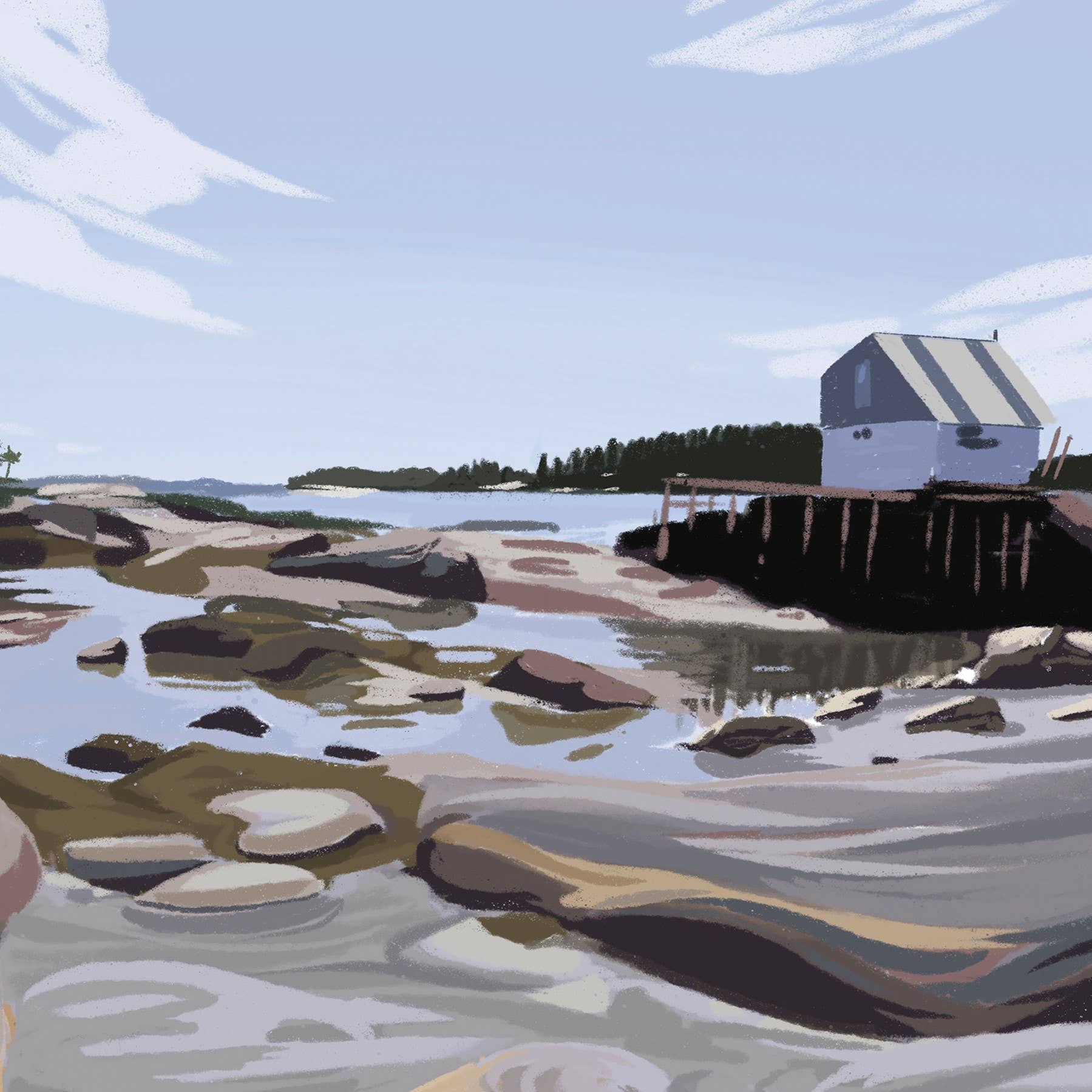 Kat Maus Haus Illustration - Wholesale Art Print - Deer Isle, Maine Print2