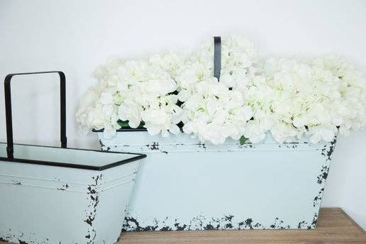 Buckeye Craft Co. – wholesale Basket – Distressed Blue Metal Gathering Baskets - Set of 21