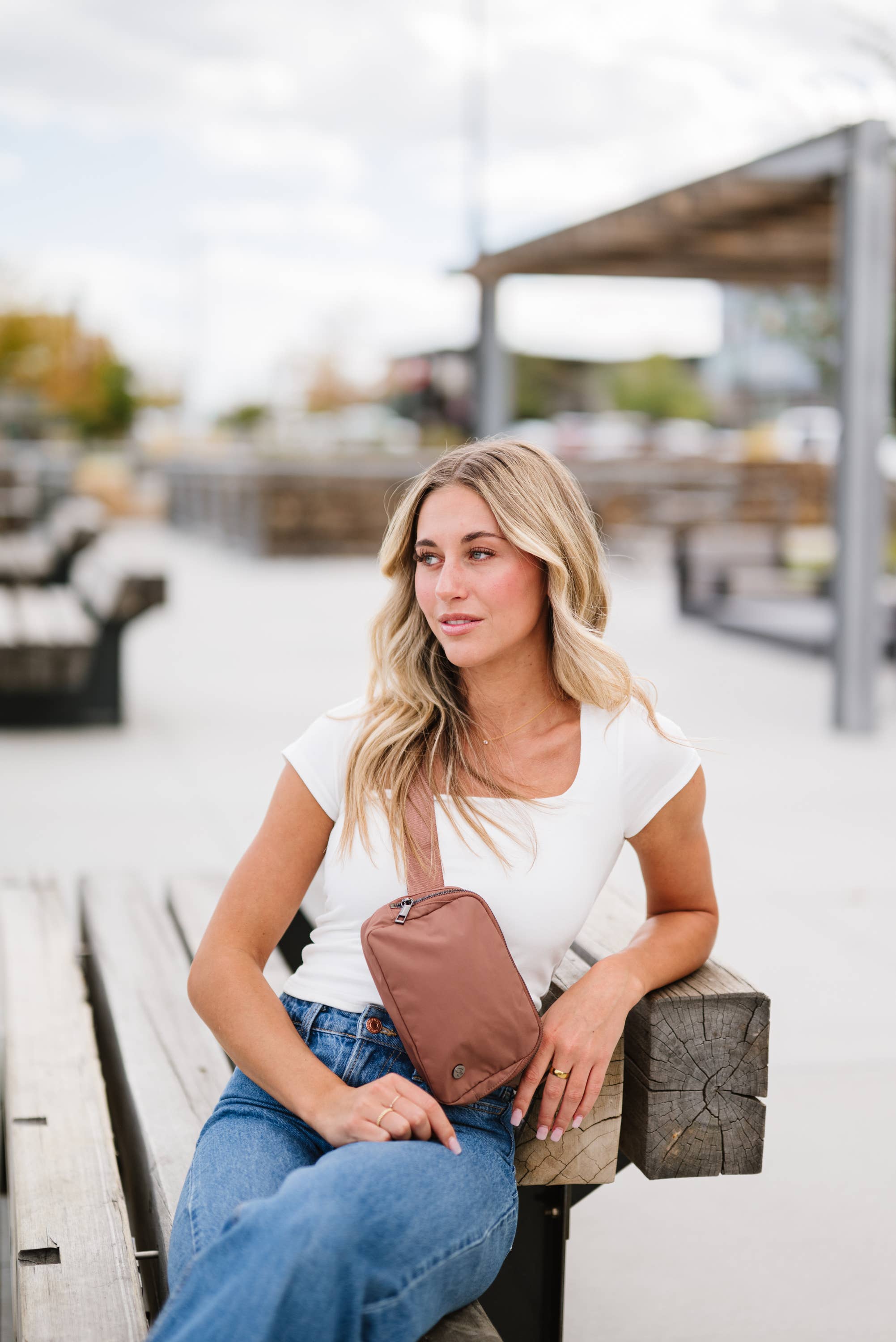 The Classy Cloth WS - Wholesale Belt Bag - Women's - Nylon Belt Bum Bag - Mocha RTS3