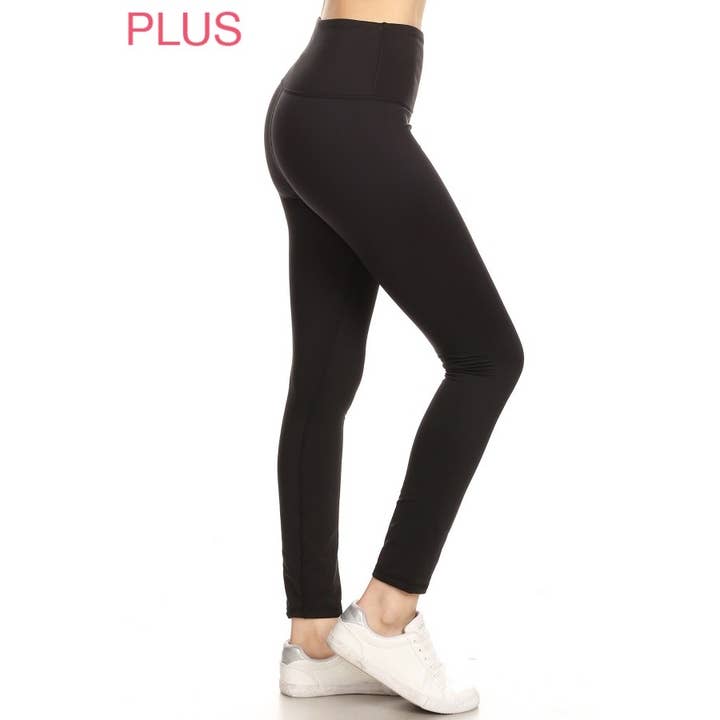 Sportwear-legging van volledige lengte met fleecevoering in grote maten voor wholesale door Leggings Depot