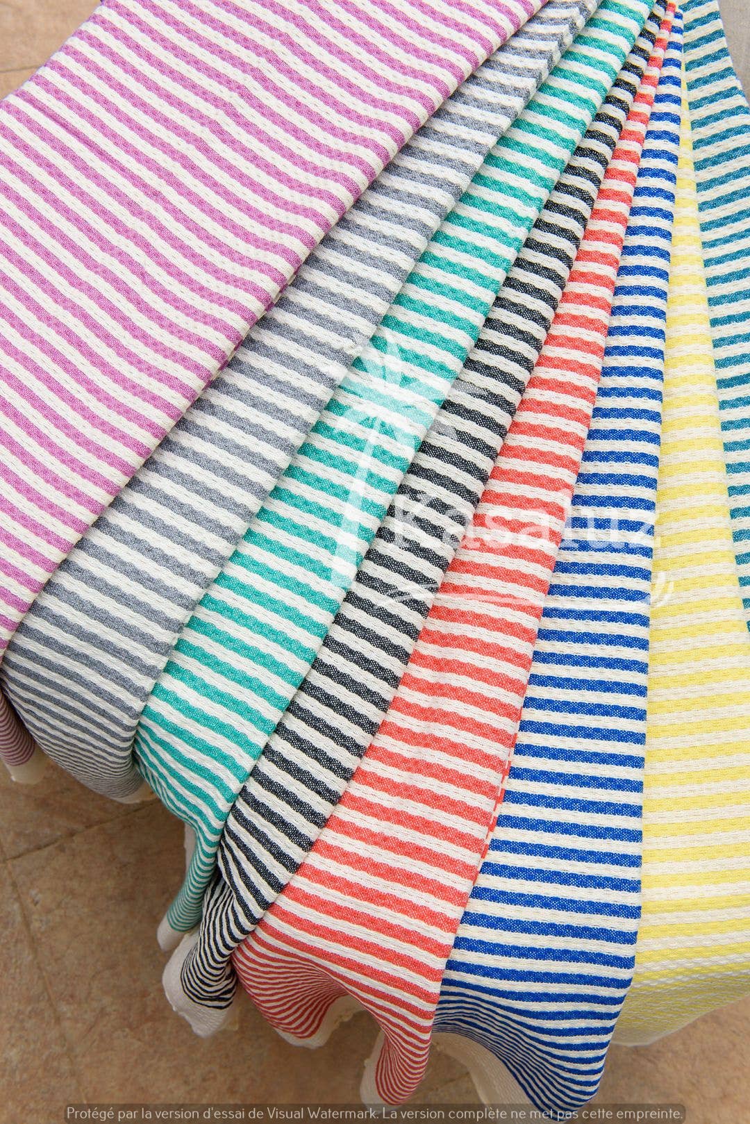 KASALUZ - Vendita all'ingrosso Telo mare - Fouta Atlántico Noir a nido d'ape 100% cotone4