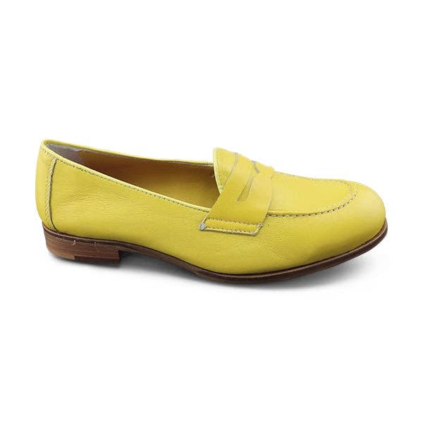 Yellow leather loafers for wholesale by Otisopse