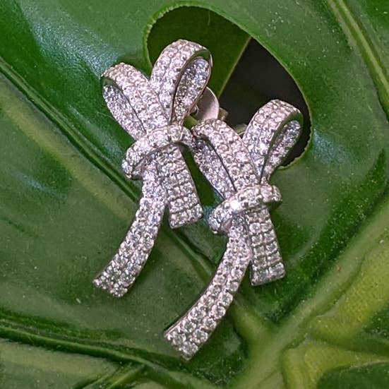 Bow Earrings for wholesale by Halley Reh Moissanite Jewelry