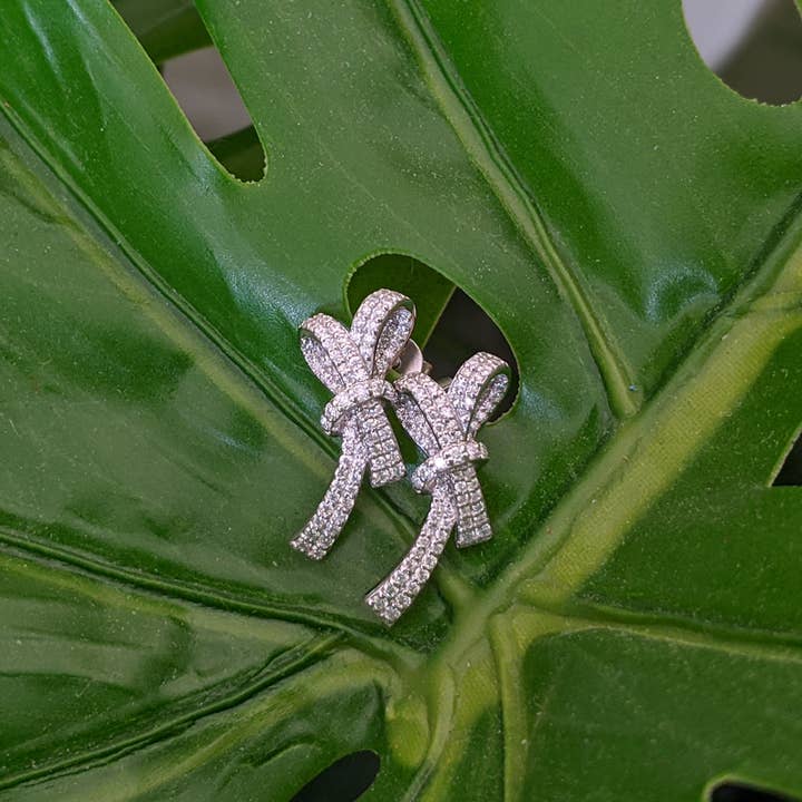 Bow Earrings for wholesale by Halley Reh Moissanite Jewelry