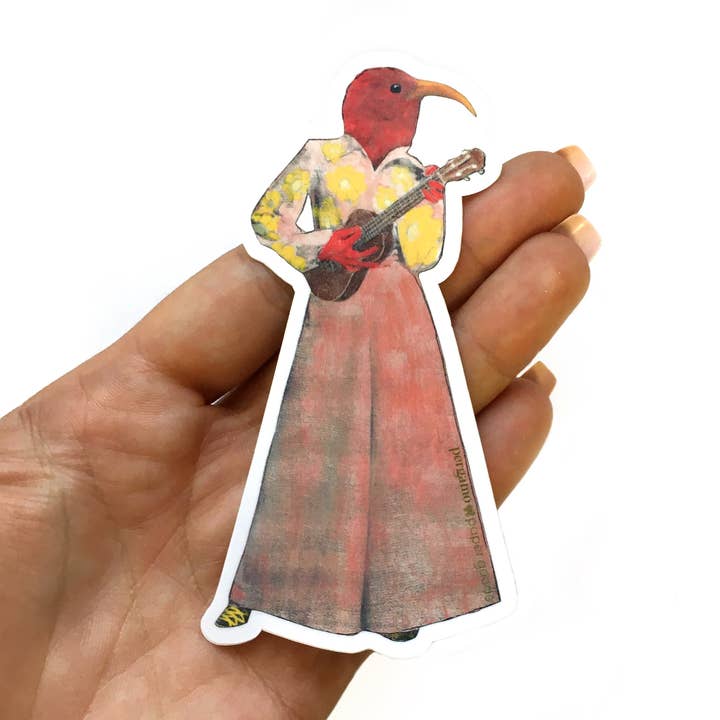 Pergamo Paper Goods - Wholesale Sticker - Ukulele Bird Illustrated Animal Vinyl Sticker0