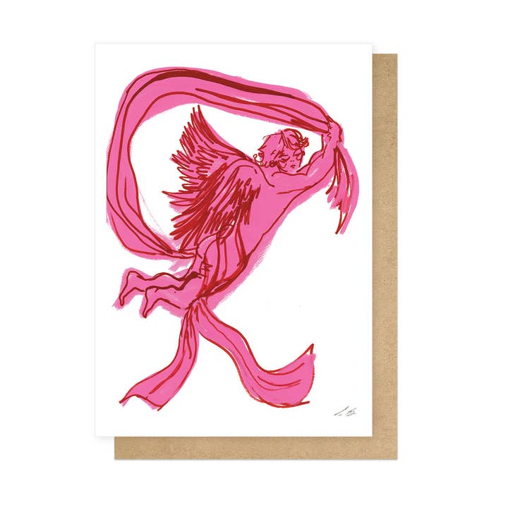 Romantic Cherub Greetings Card for wholesale by East End Prints - Greetings Cards & Postcards
