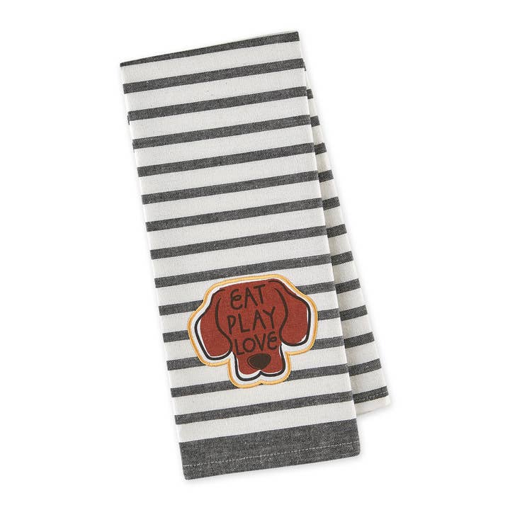 Eat Play Love Embellished Dishtowel for wholesale by Design Imports