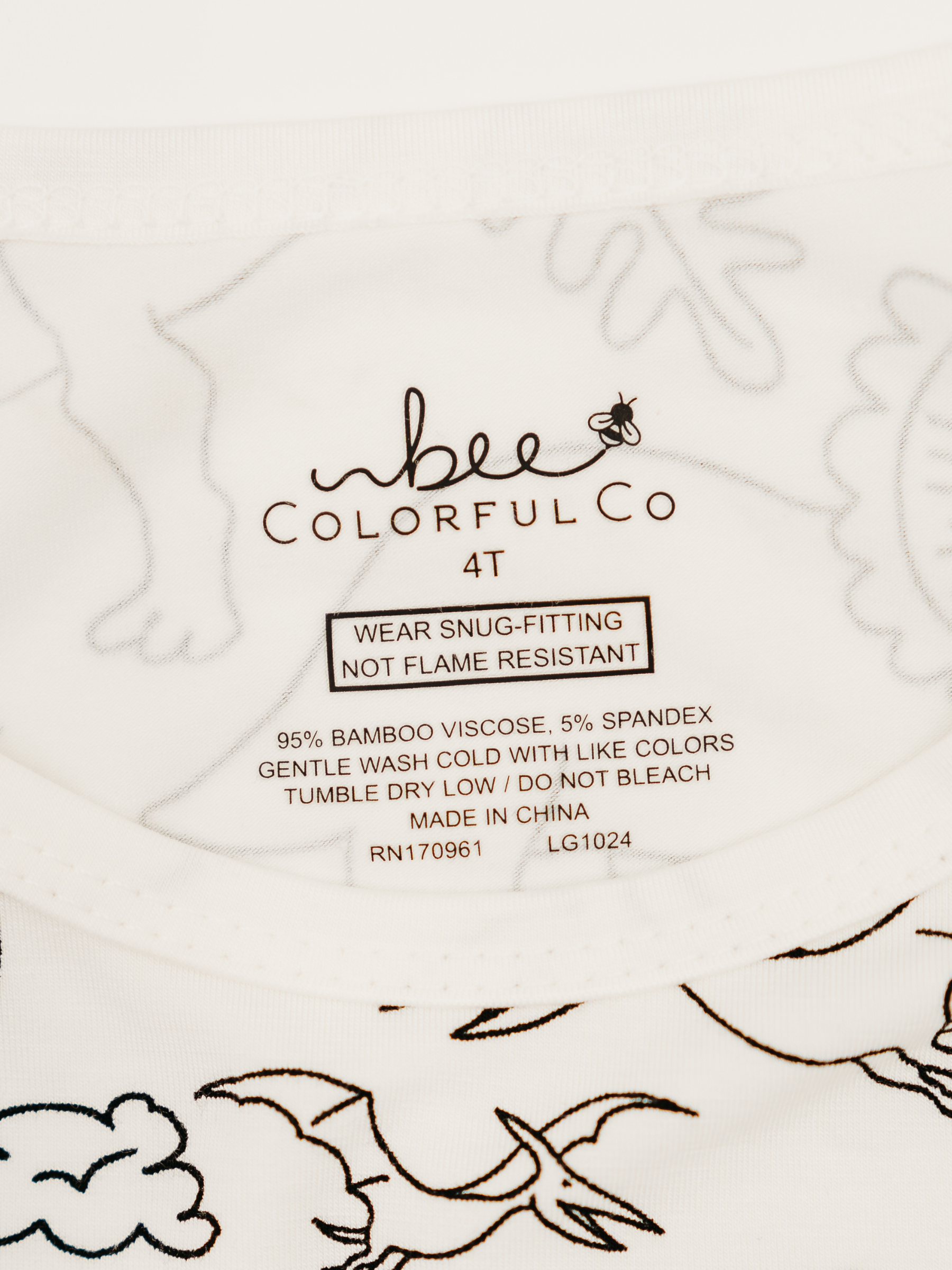 Bee Colorful Co. - Wholesale Sleepwear Set - Kids - Dinosaur Coloring Pajamas 2 piece set made from Bamboo6