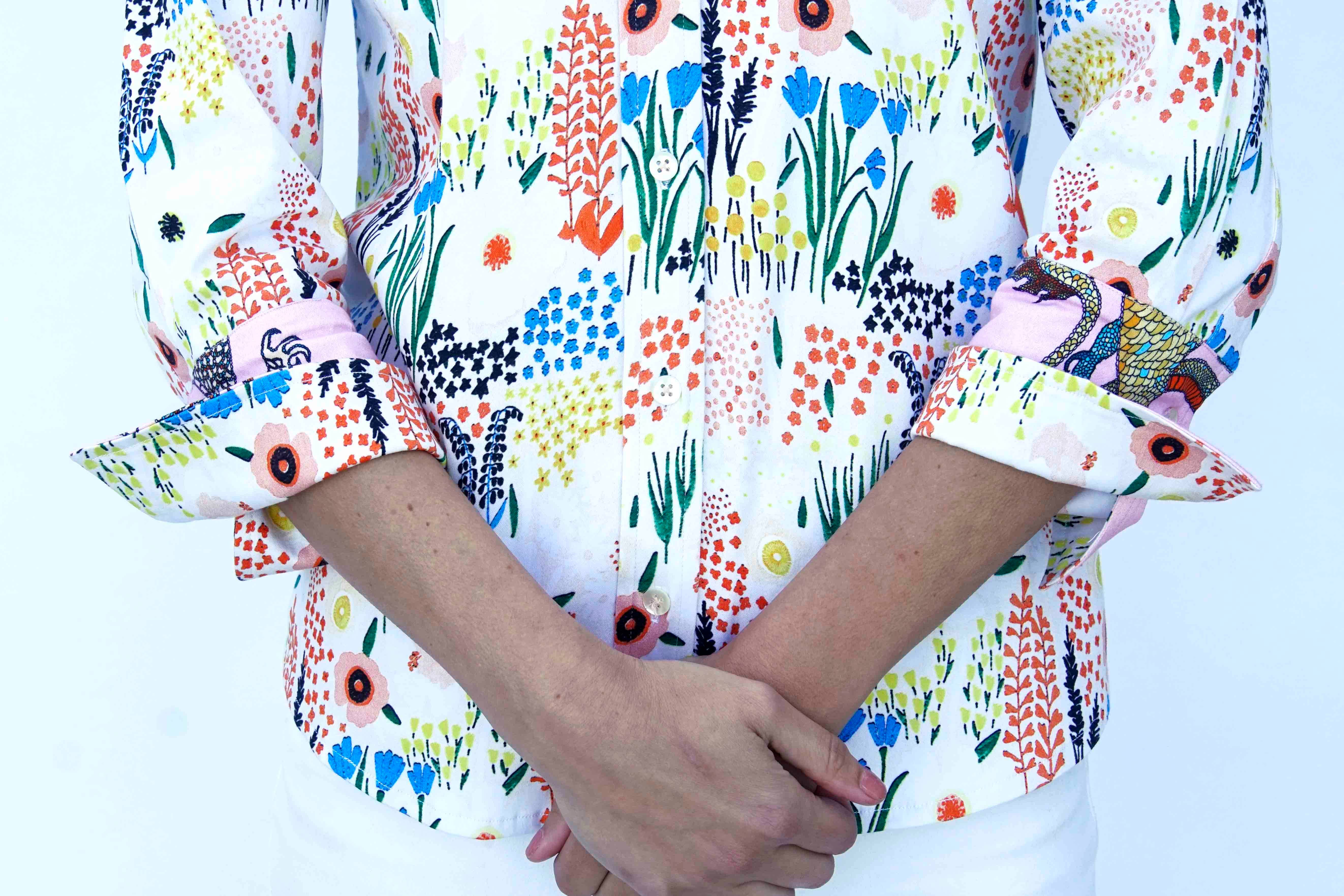 Dizzy-Lizzie – Engroshandel Skjorte - Dame – 3/4-ærmet skjorte, Spring Awakening Print | 4023-R4464