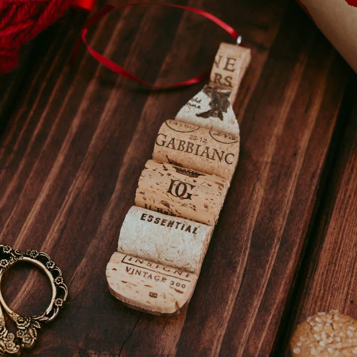 Desert Coastal Studios - Wholesale Ornament - Wine Bottle Shaped Wine Cork Ornament - Rustic Home Decor1