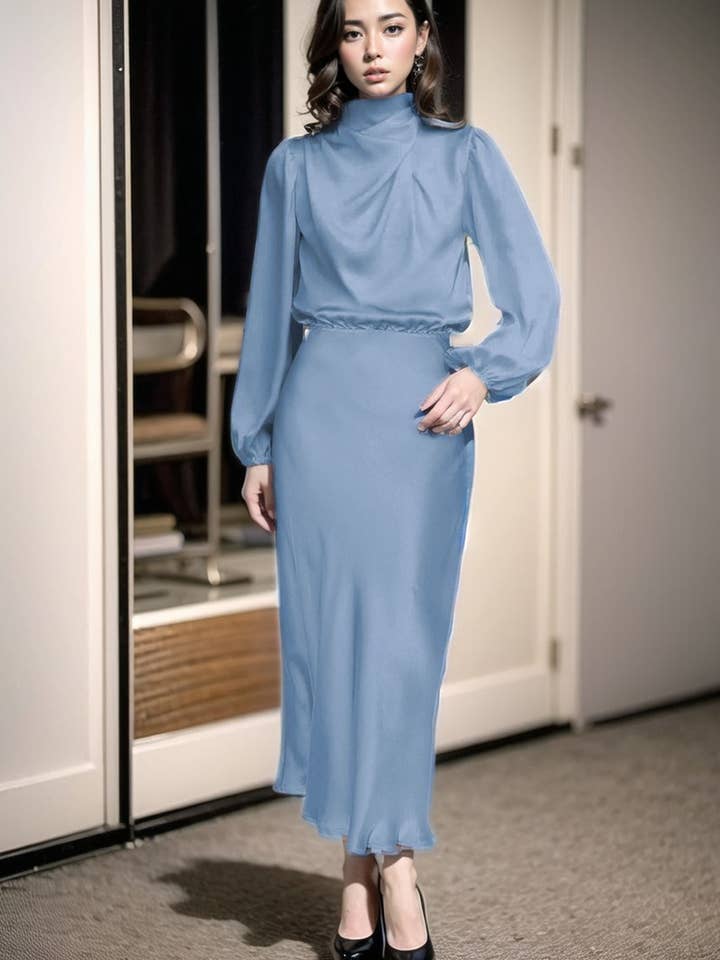 NINEXIS - Wholesale Dress - Women's - CWDMD01391_HIGH-END SATIN LONG-SLEEVED LOOSE DRESS3