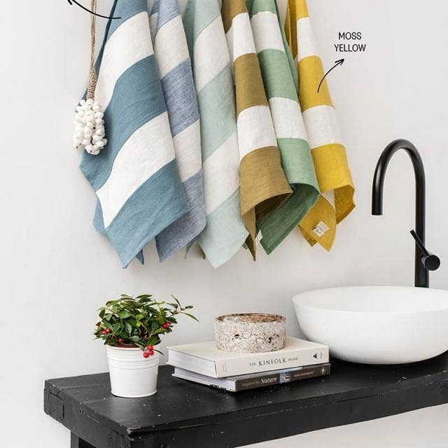 MagicLinen - Wholesale Tea Towel - Striped Linen Tea Towel | Kitchen towel Zero-waste