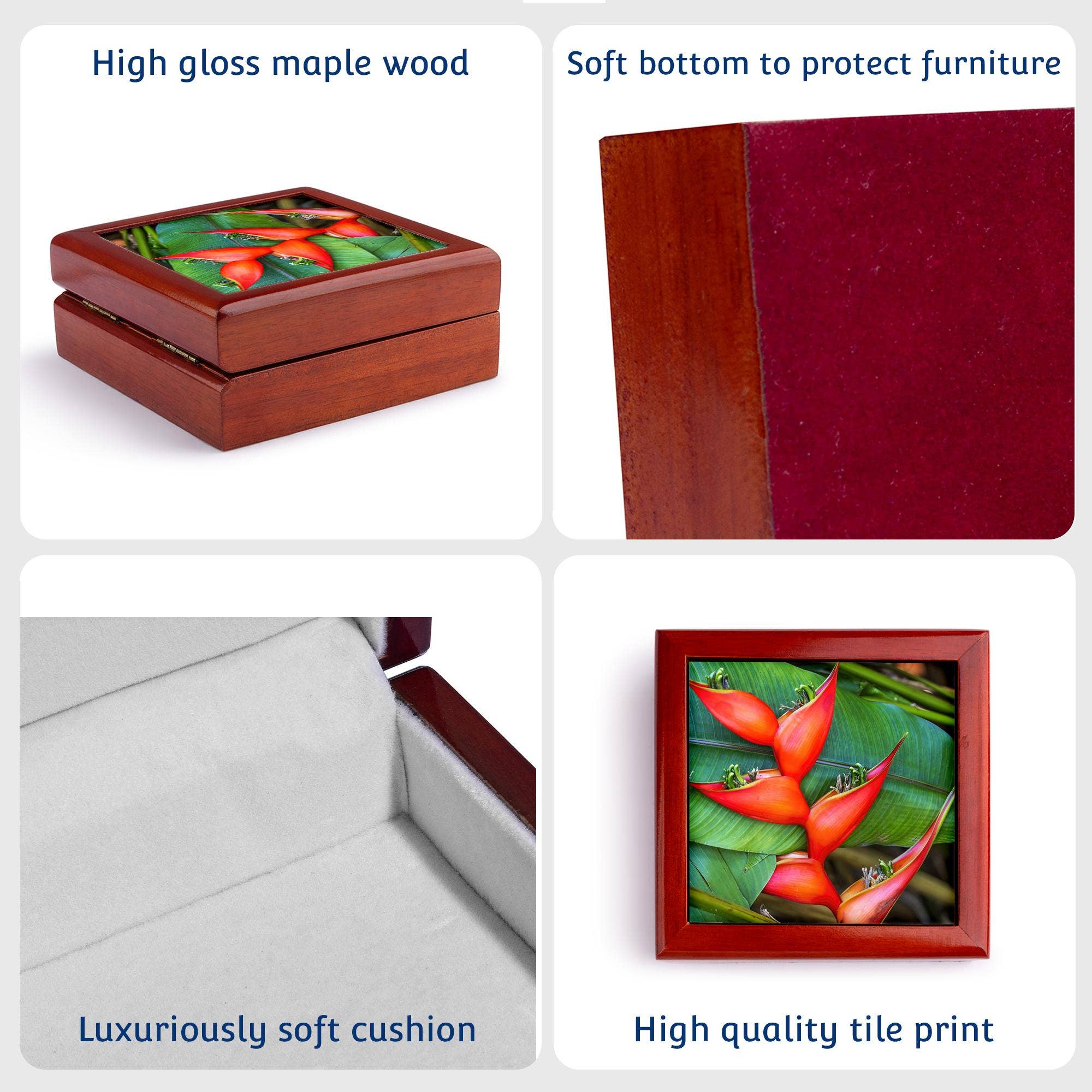 3dRose – wholesale Jewellery box/organiser – 3dRose, Red Heliconia Rostrata, Botanic Garden, Coral Gables, Florida., Jewelry Box6