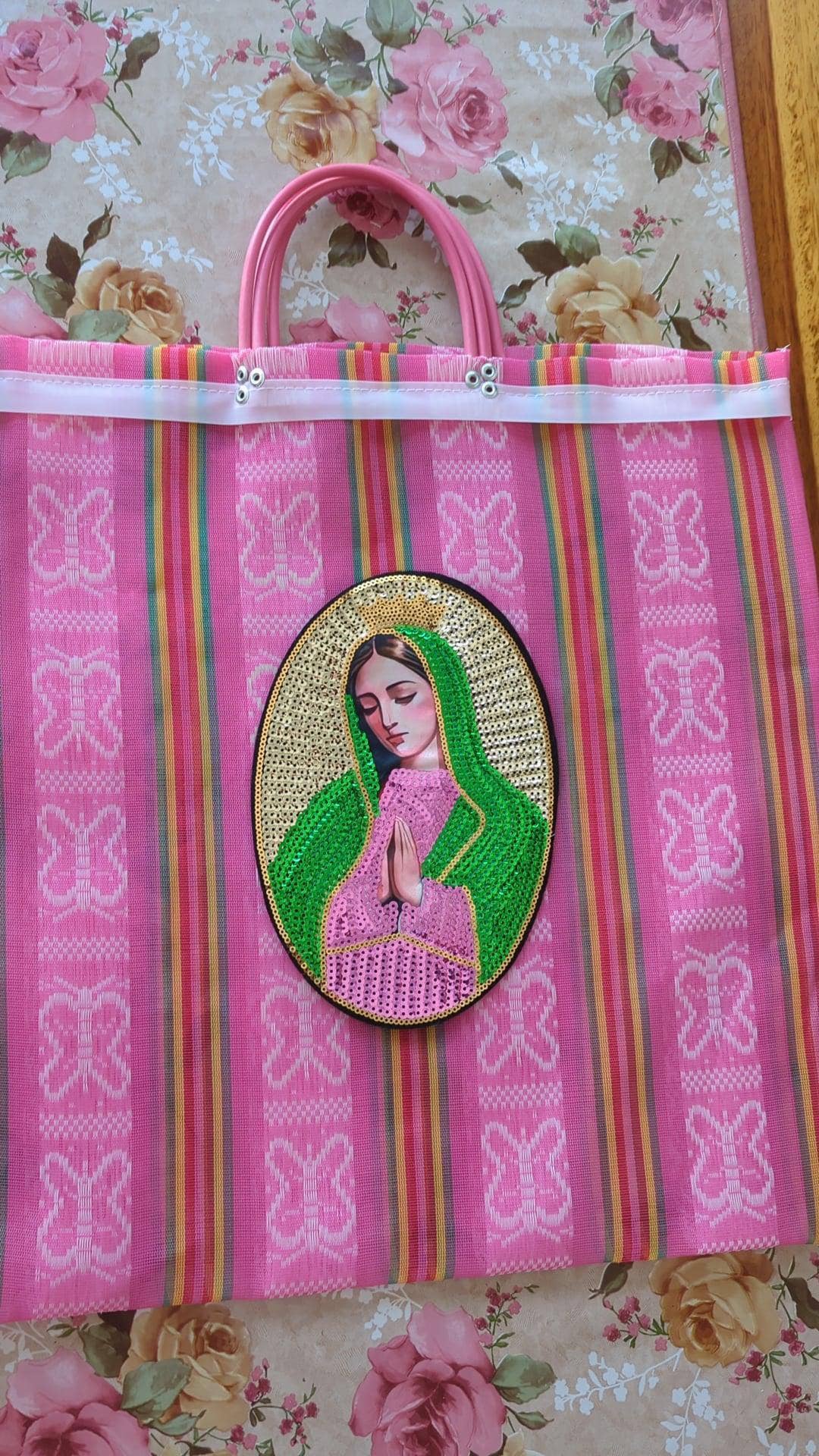 The Faria - Wholesale Tote Bag - Women's - Large Mexican Mercado Tote Bag- Virgin Mary0