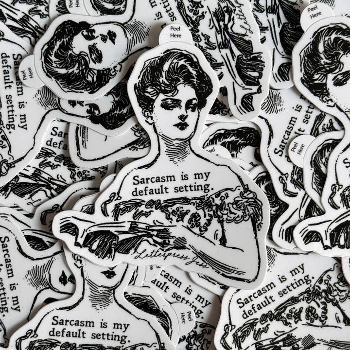 Letterpress Jess - Wholesale Sticker - Gibson Girl Sarcasm Sticker1