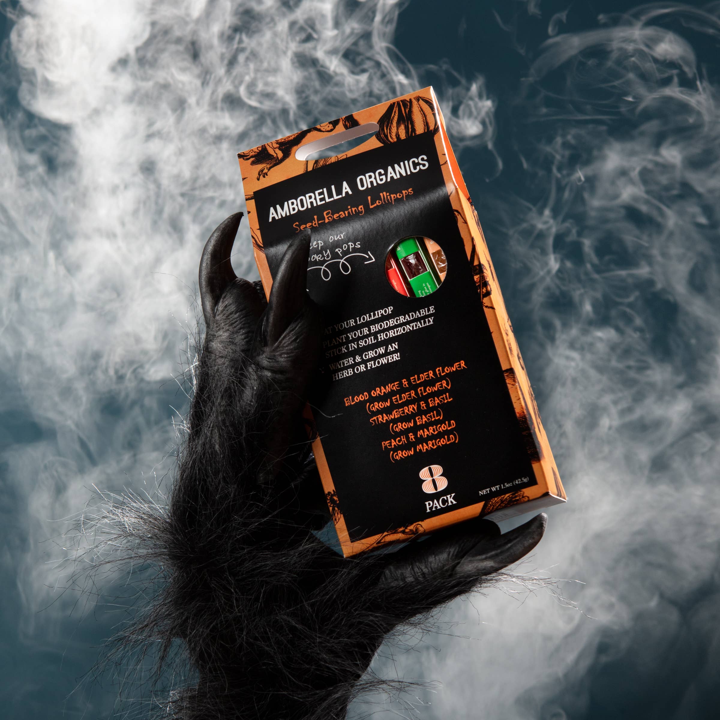 Amborella Organics - Wholesale Lollipop - Halloween Lollipop 8 Pack (Eat, Plant & Grow a Herb/Flower)12