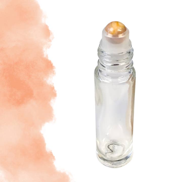 Flacon à bille PÊCHE PIERRE DE LUNE 5/10ml - Options de bouchon/carte d'information pour la vente par Essential Wellness - Body, Mind, Spirit