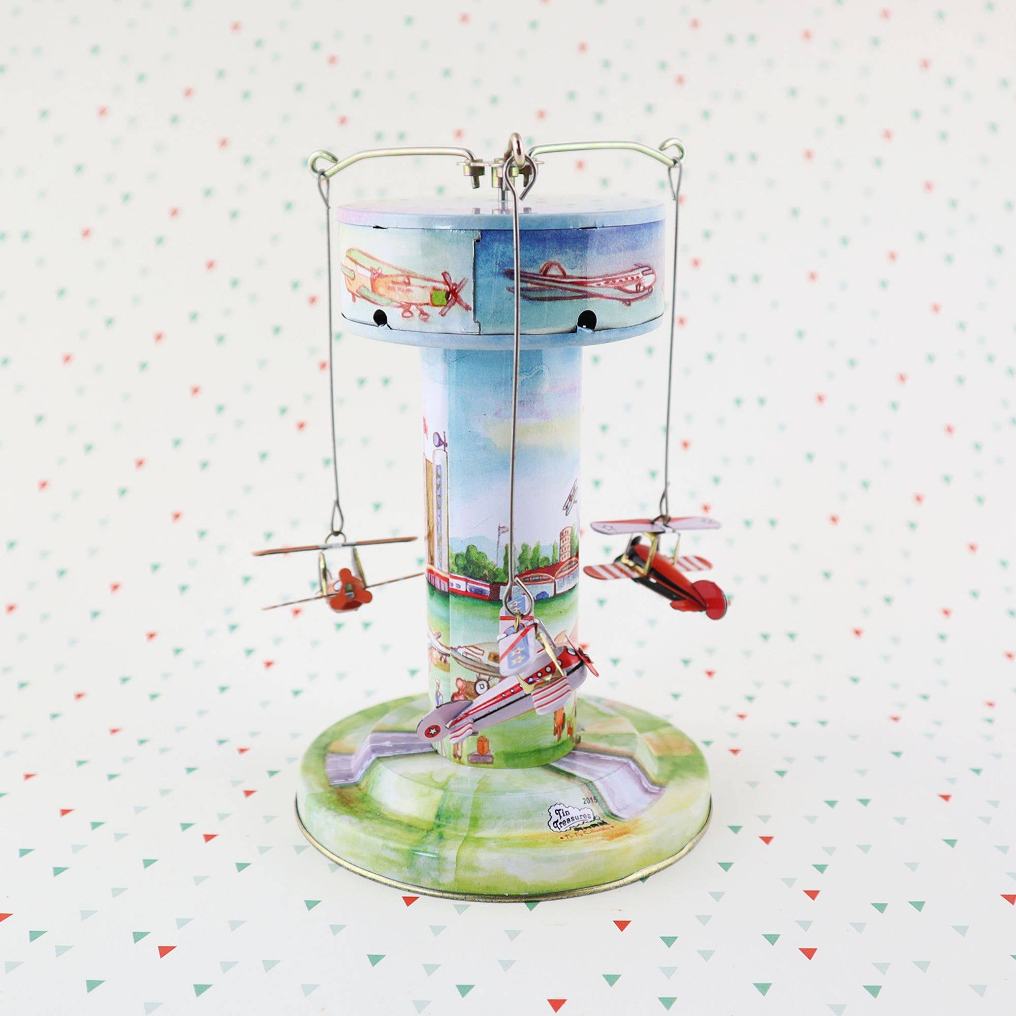 Tribal Trade GmbH - Vente Jouet classique – enfant - Carrousel en étain pour avions, aéroport5