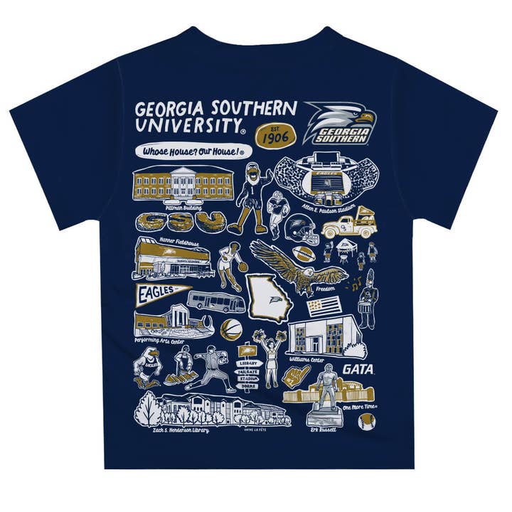 Georgia Southern Eagles Hand Sketched Impressions T-Shirt for wholesale by Vive La Fete