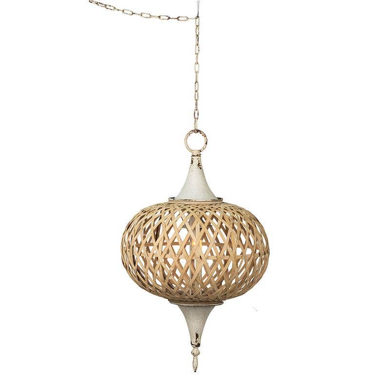 A&B Home Group Inc. - Wholesale Chandelier/Hanging Light - D15.5x26.5" Farmhouse Bamboo Chandelier - Cream/Beige/Brown4