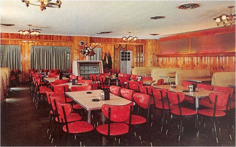 Found Image Press - Wholesale Postcard - Postcard RE-63 Interior, Roadside Retro Cafe0