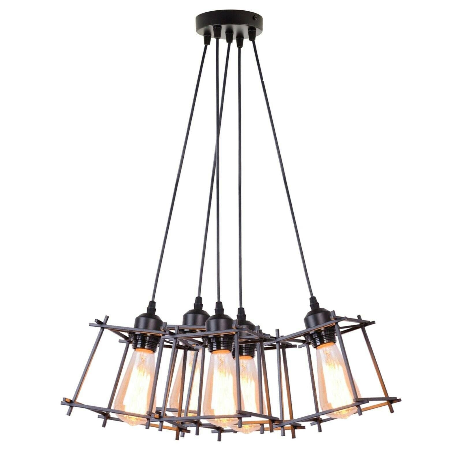 Ledsone – wholesale Chandelier/hanging light – Vintage Industrial Retro Ceiling Light Cage Loft Chandelier0