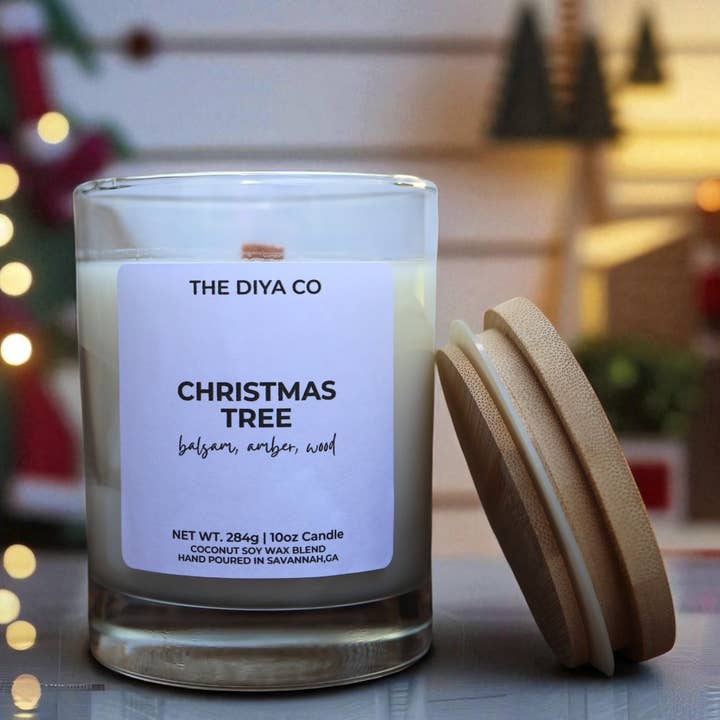 10 oz Christmas Tree | Coconut Soy Candle for wholesale by The Diya Co