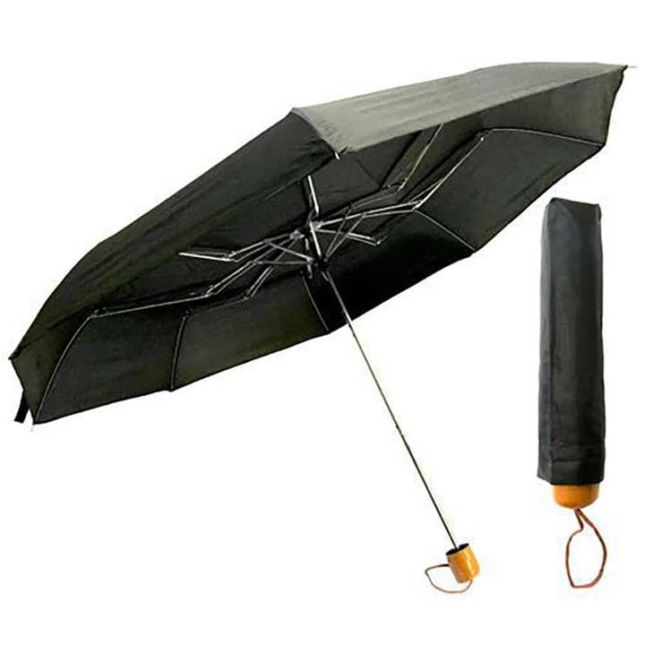 Deluxe Import Trading - Wholesale Umbrella - Unisex - Folding Umbrella Black 9.5"