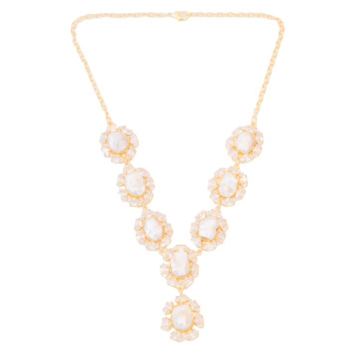 Colar Nora (Pérola Barroca & Zircónia Cúbica) por atacado de GemAddicted