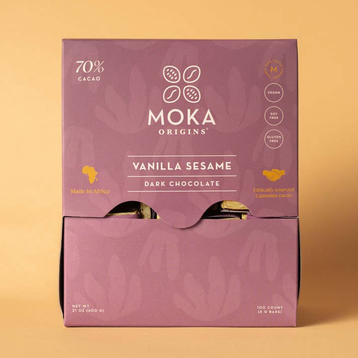 Moka Origins – wholesale Chocolate box – Vanilla Sesame Mini Chocolates Box1