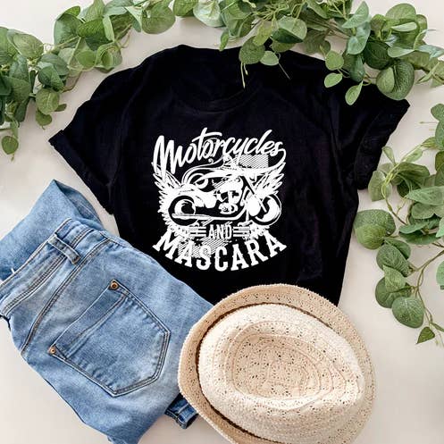Motorcycles and Mascara for wholesale by MidWest Tees