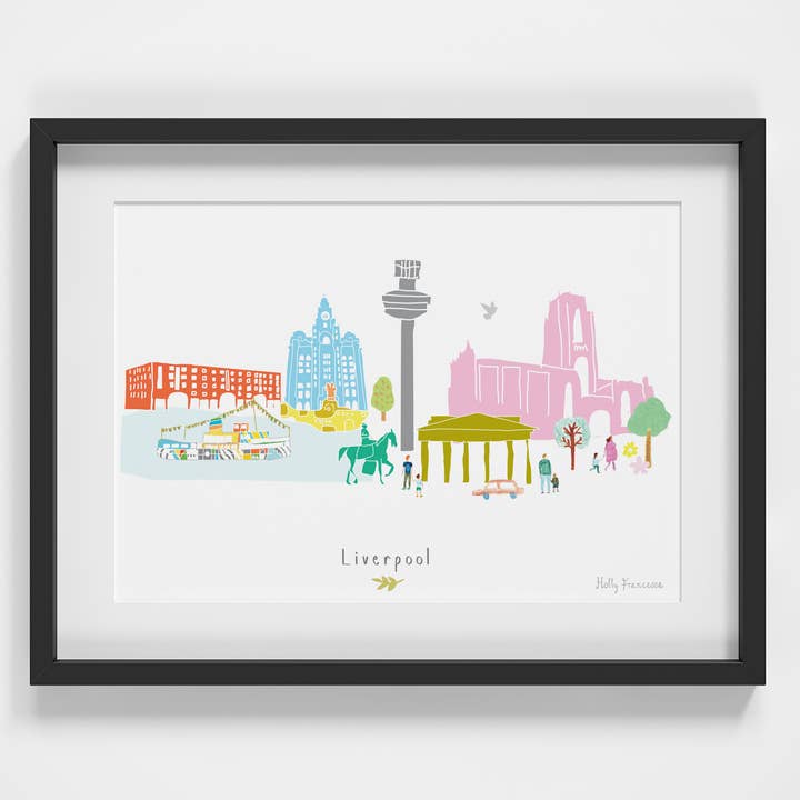 Paesaggio urbano dello skyline di Liverpool - Stampa A4 per la vendita all'ingrosso da parte di Holly Francesca
