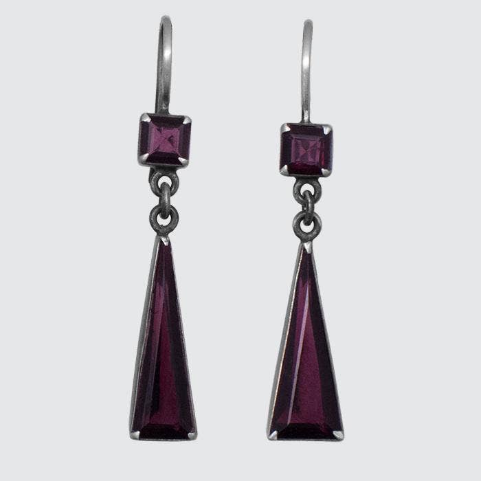 Jane Diaz NY - Vente Boucles d'oreilles pendantes - Gouttes de pierre facettée3