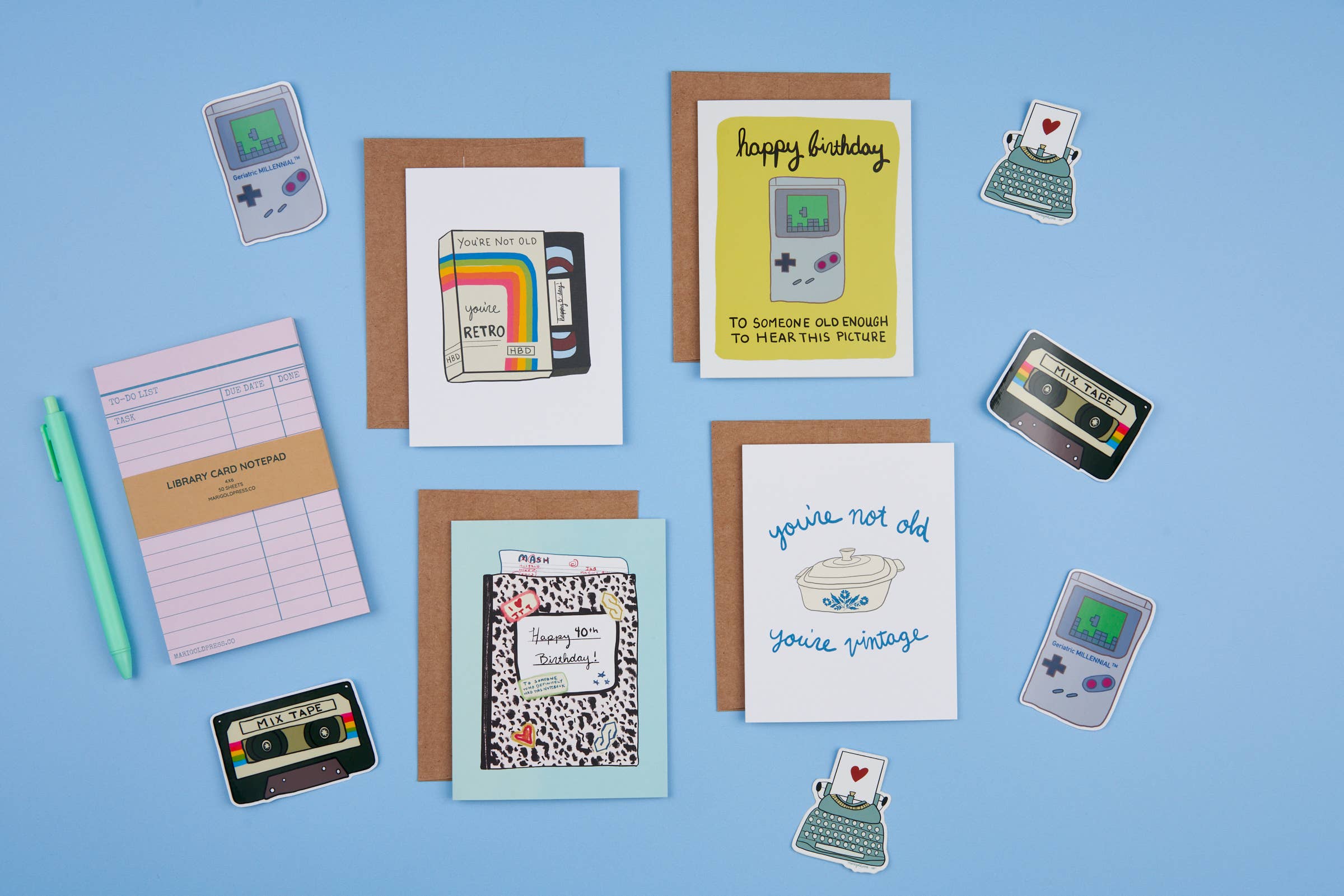 Marigold Press - Wholesale Notepad - Library Card Notepad - Pink6