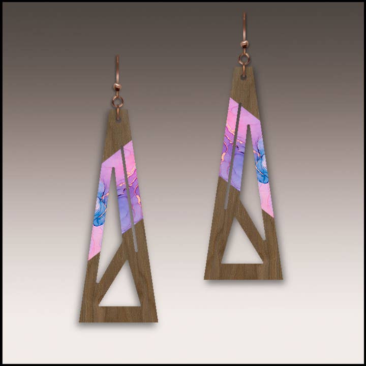 Massiv valnöt trä örhängen-H43W för wholesale av Willow by Illustrated Light