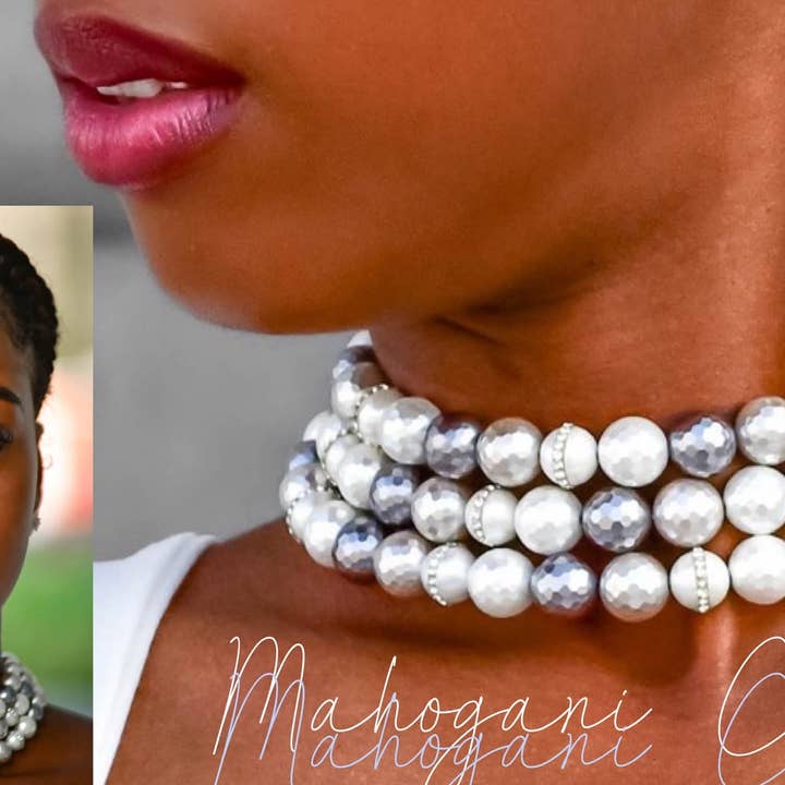 Mother of pearl wrap around necklace for wholesale by Mahogani Collections