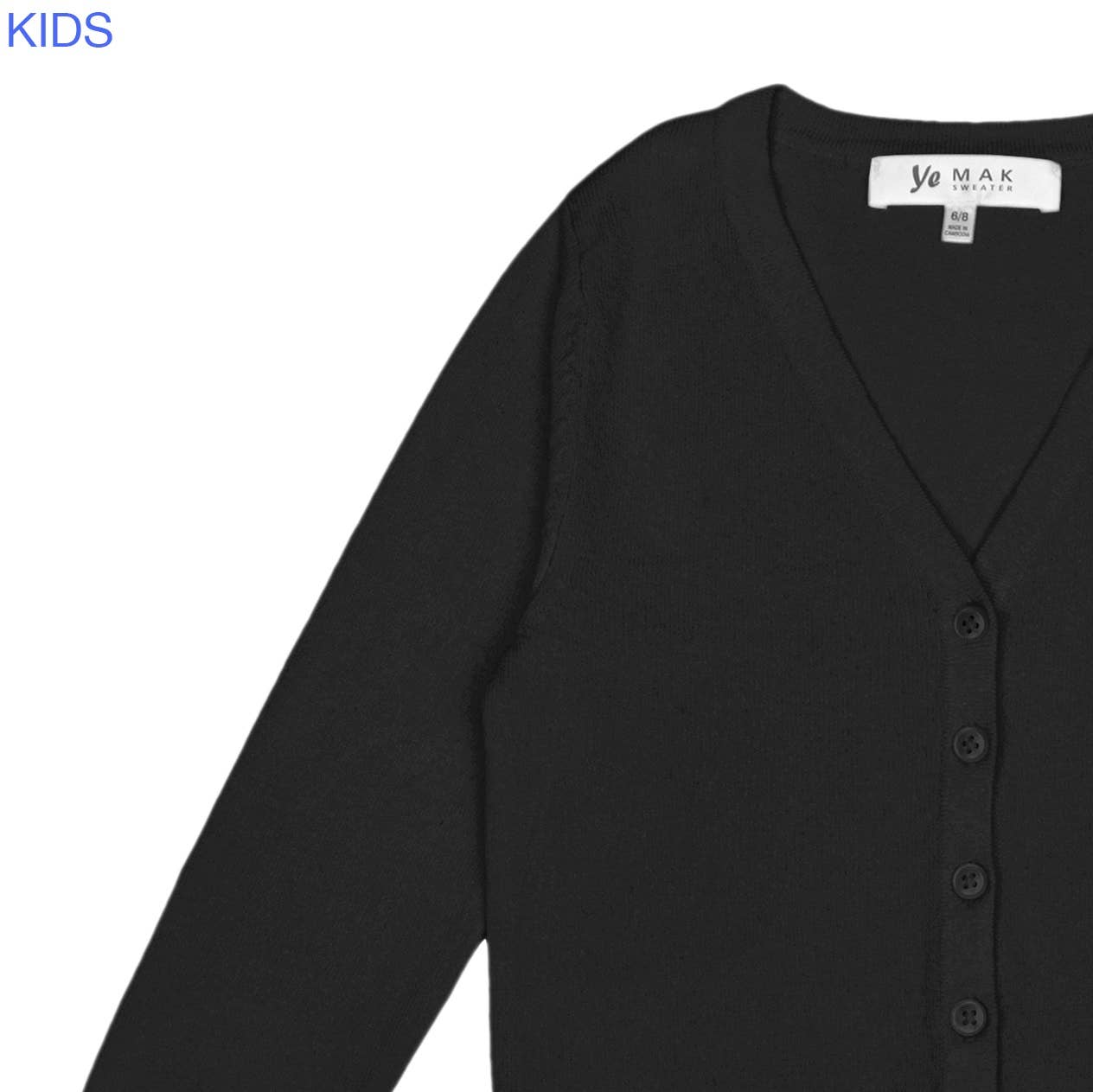 Mak - Wholesale Cardigan - Kids - Girl's Long Sleeve V neck Sweater Cardigan MK5178KID1