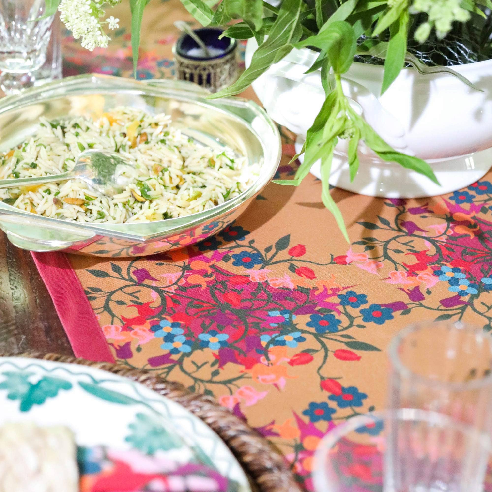 Sophie Williamson Design - Vente Chemins de table - Chemin de table Blumen orange5