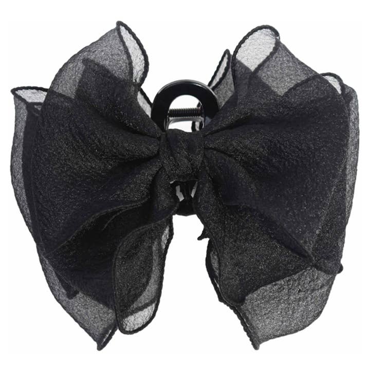 DOUBLE SIDED TULL BOW HAIR CLAW CLIP, LVHA 315 for wholesale by JOIA ACCESSORIES
