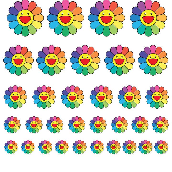 Rainbow Flower Decals - CLEAR for wholesale by DIPPY COW NAILS
