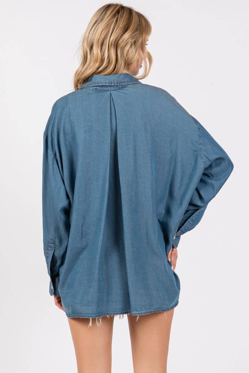 ZiA Apparel - Wholesale Button Down Shirt - Women's - V-NECK LAPEL COLLAR SHIRT 8