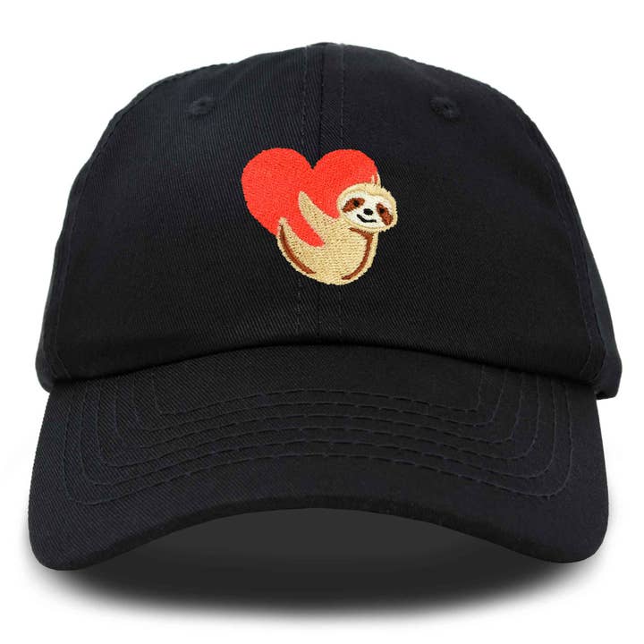 Dalix - Wholesale Baseball Cap - Women's - DALIX Heart Cute Sloth Hat Womens Embroidered Baseball Cap