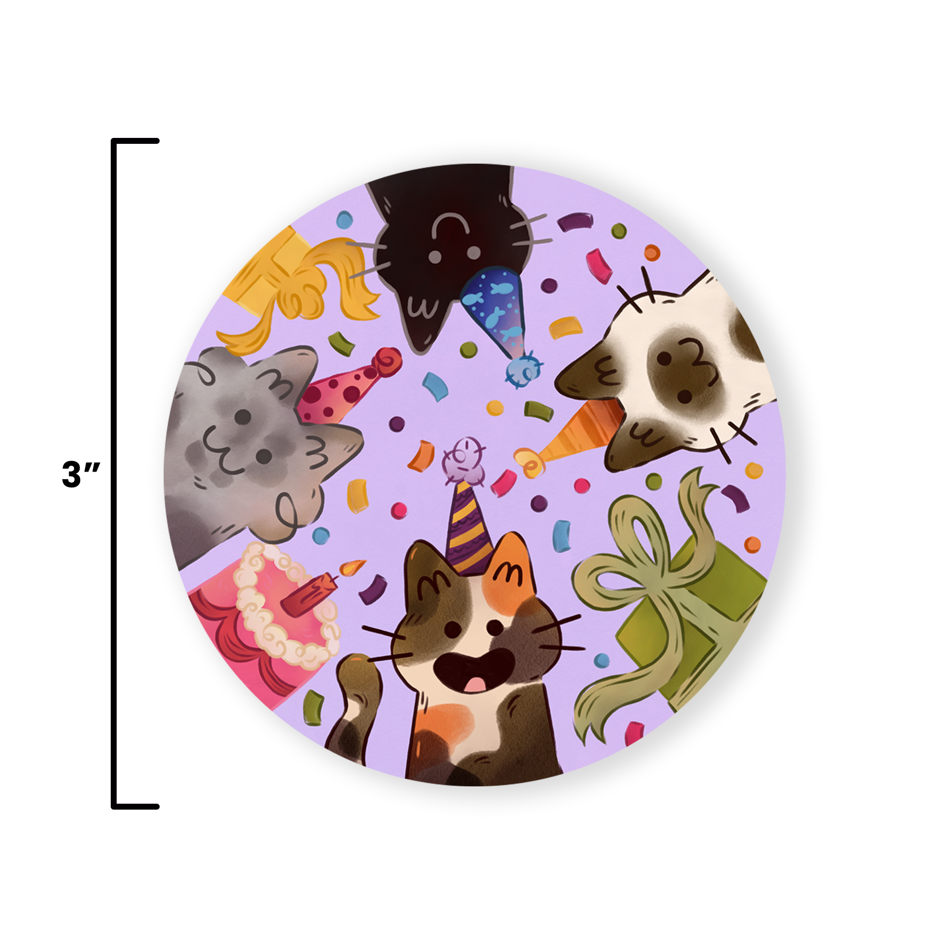 The Stray Shop - Wholesale Sticker - Birthday Cats Sticker2